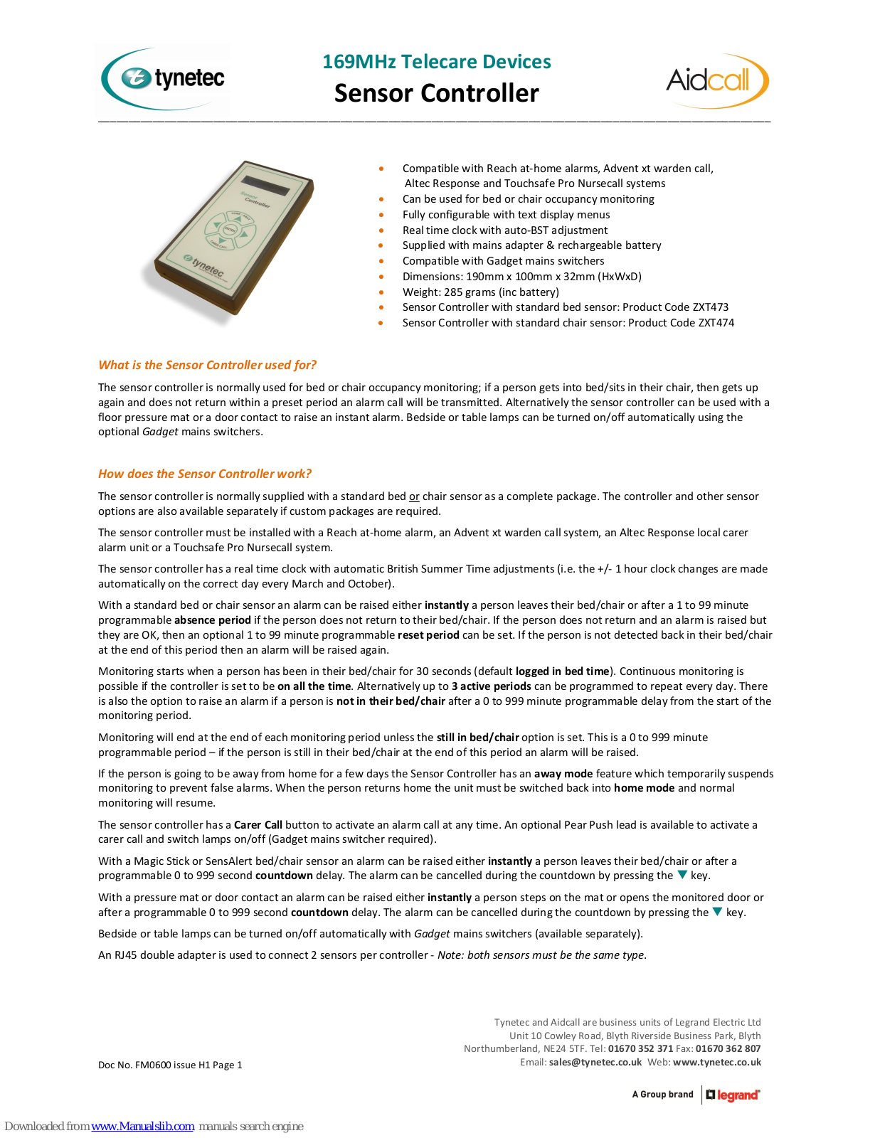 Tynetec ZXT473, ZXT474 User Manual