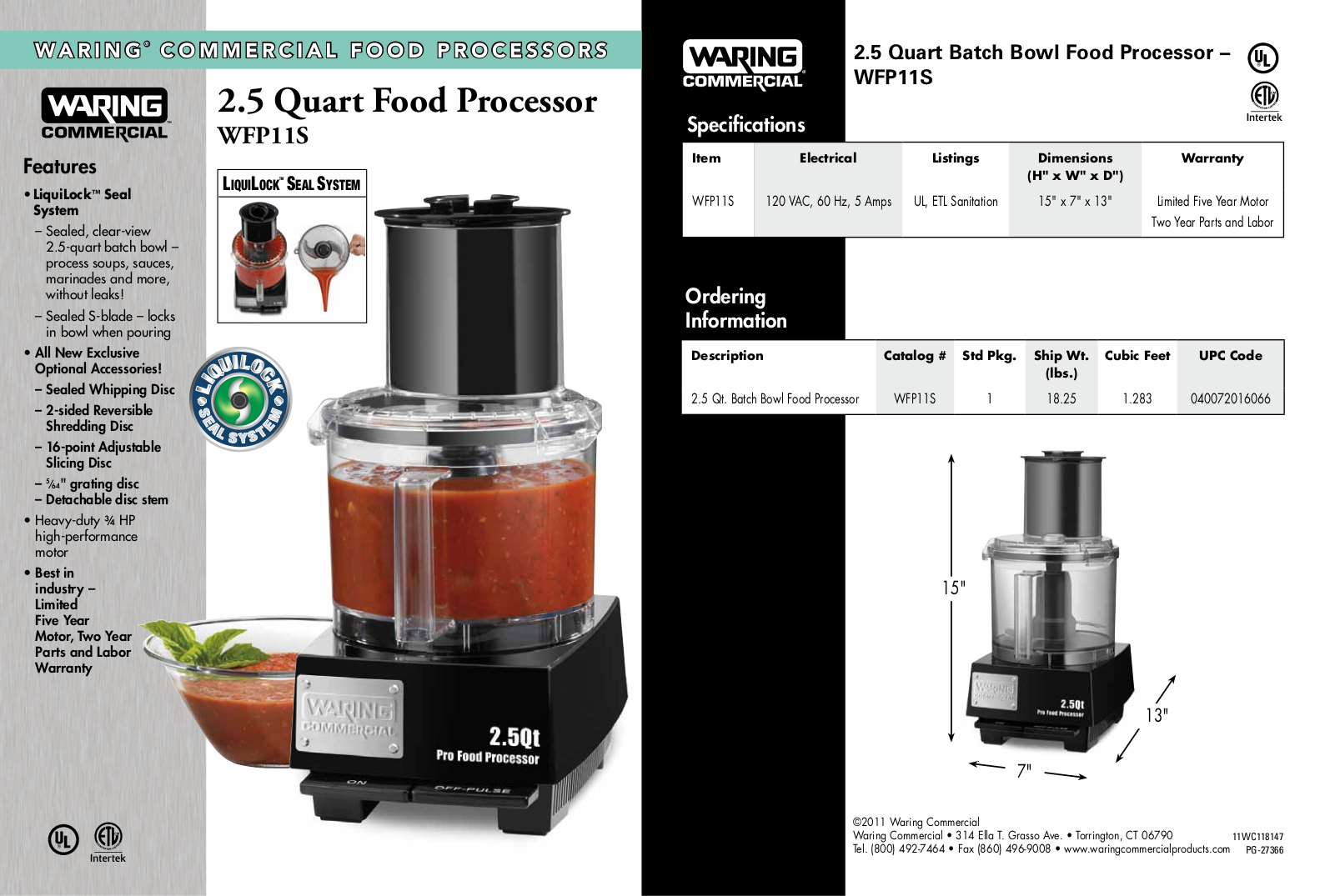 Waring WNG10052 Specifications - ManualMachine.com