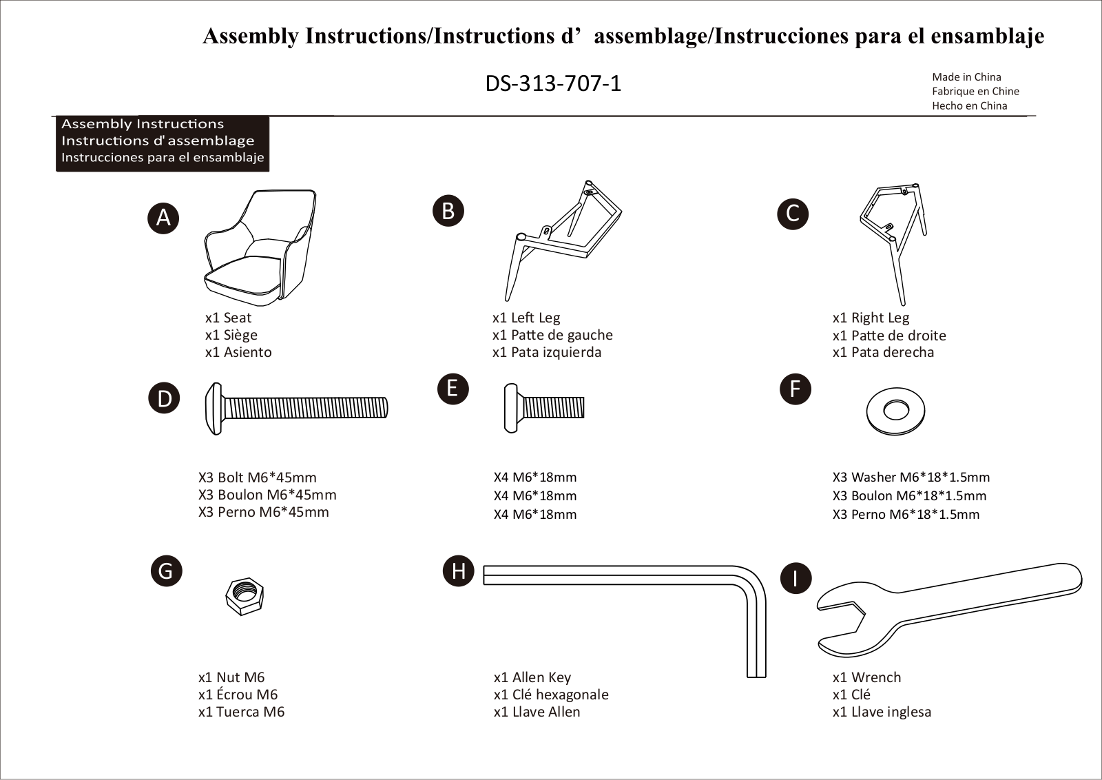 HomeFare DSD3137071 Assembly Guide - ManualMachine.com