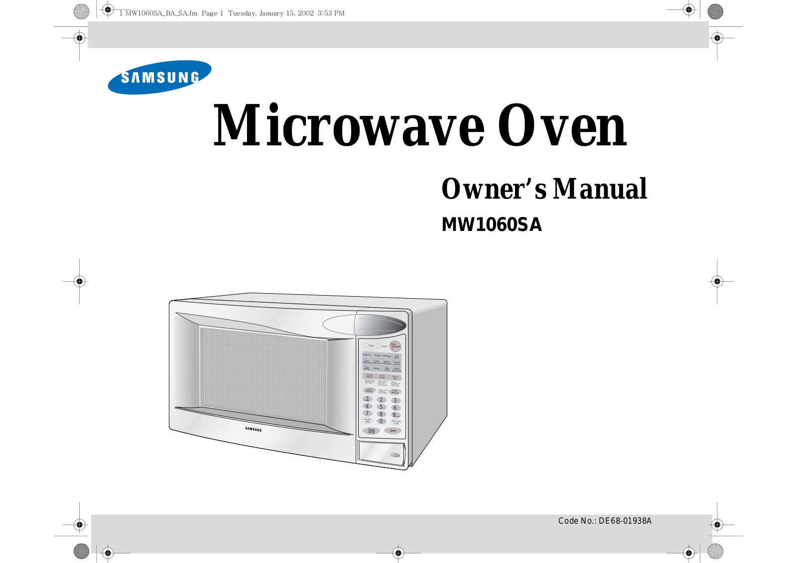 Samsung MW1060SA User Manual