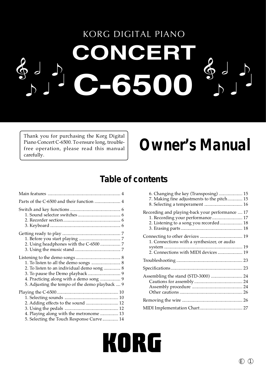 Korg C-6500 User Manual