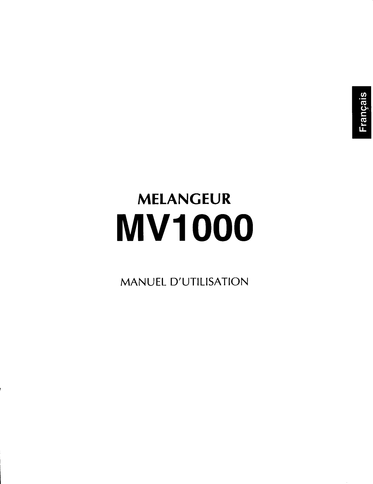 Yamaha MV1000 Owner's Manual