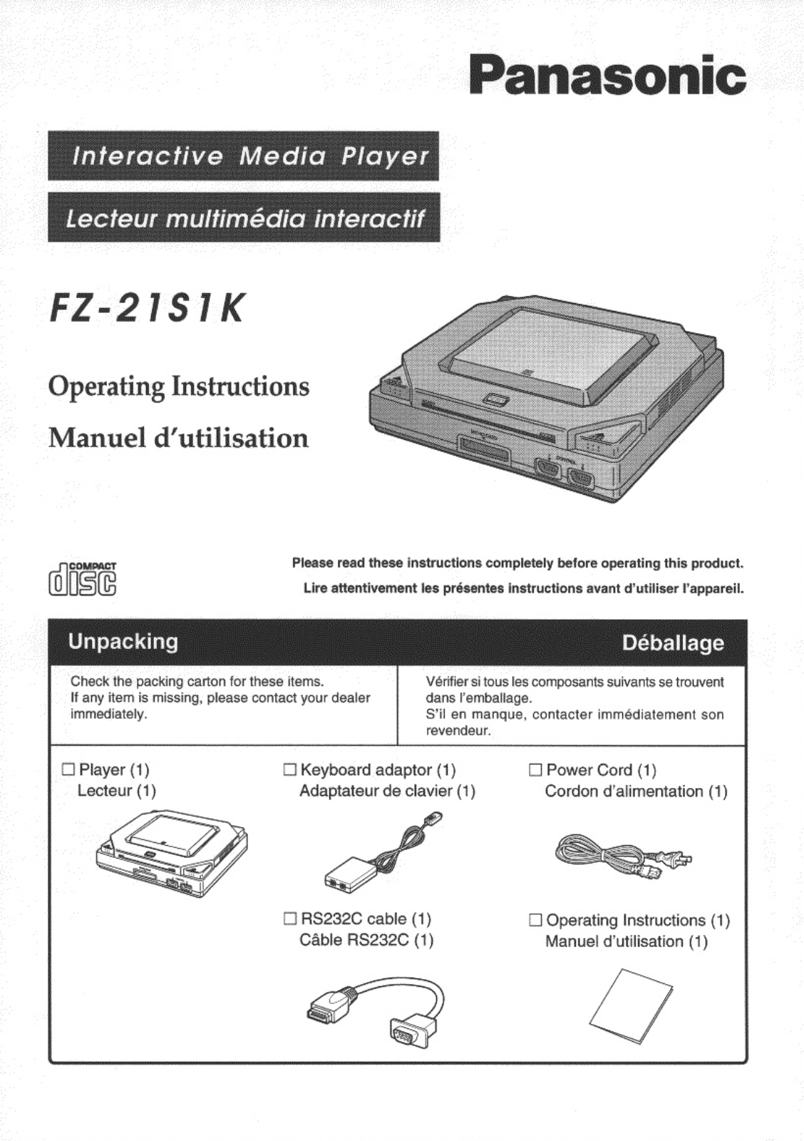 Panasonic FZ21S1K User Manual