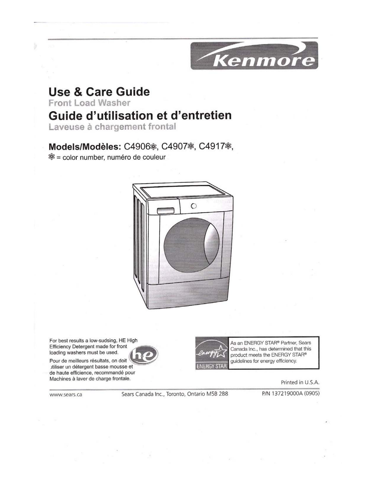 Kenmore C4907, C4906, C4917 User Manual