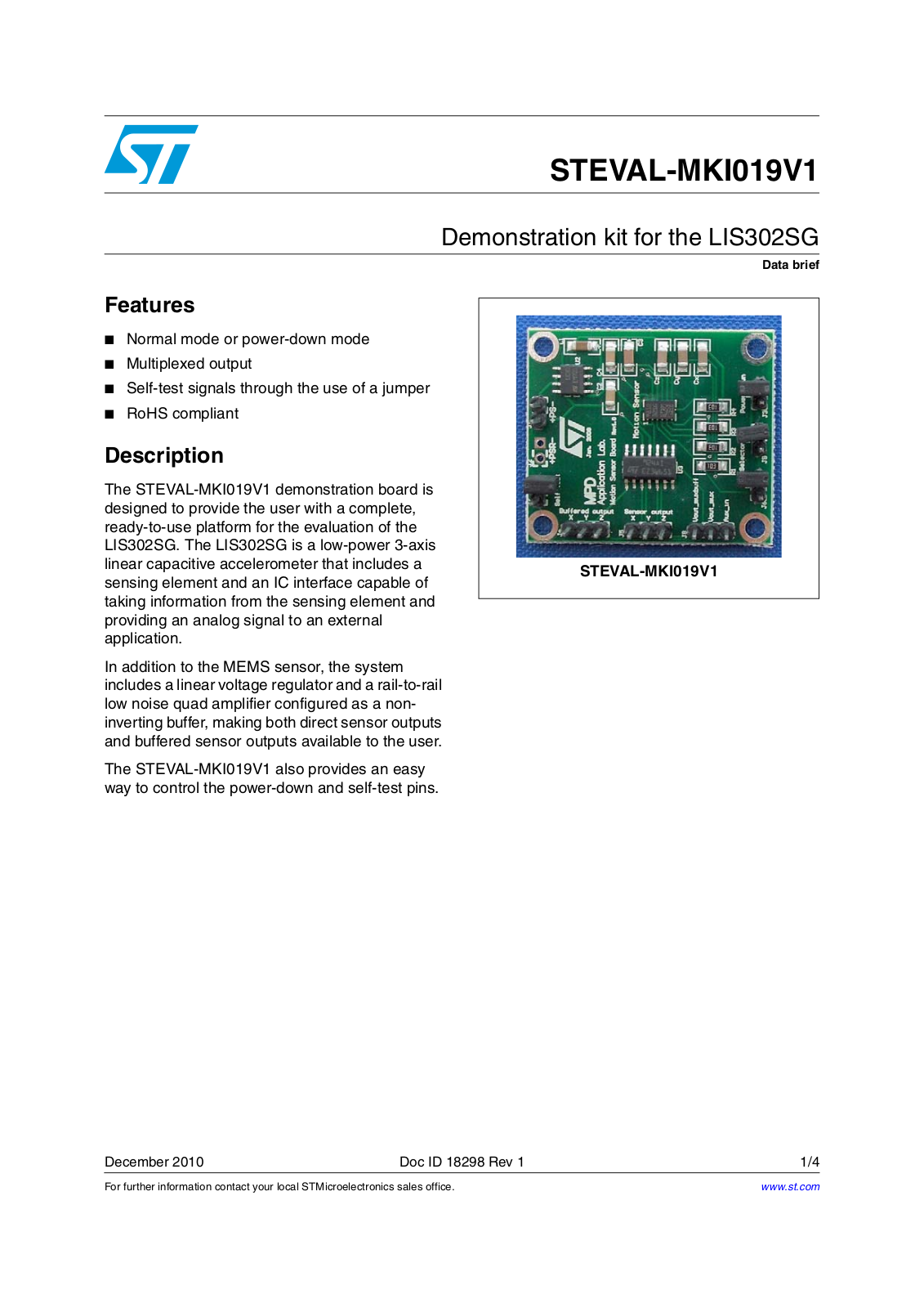 ST MKI019V1 User Manual