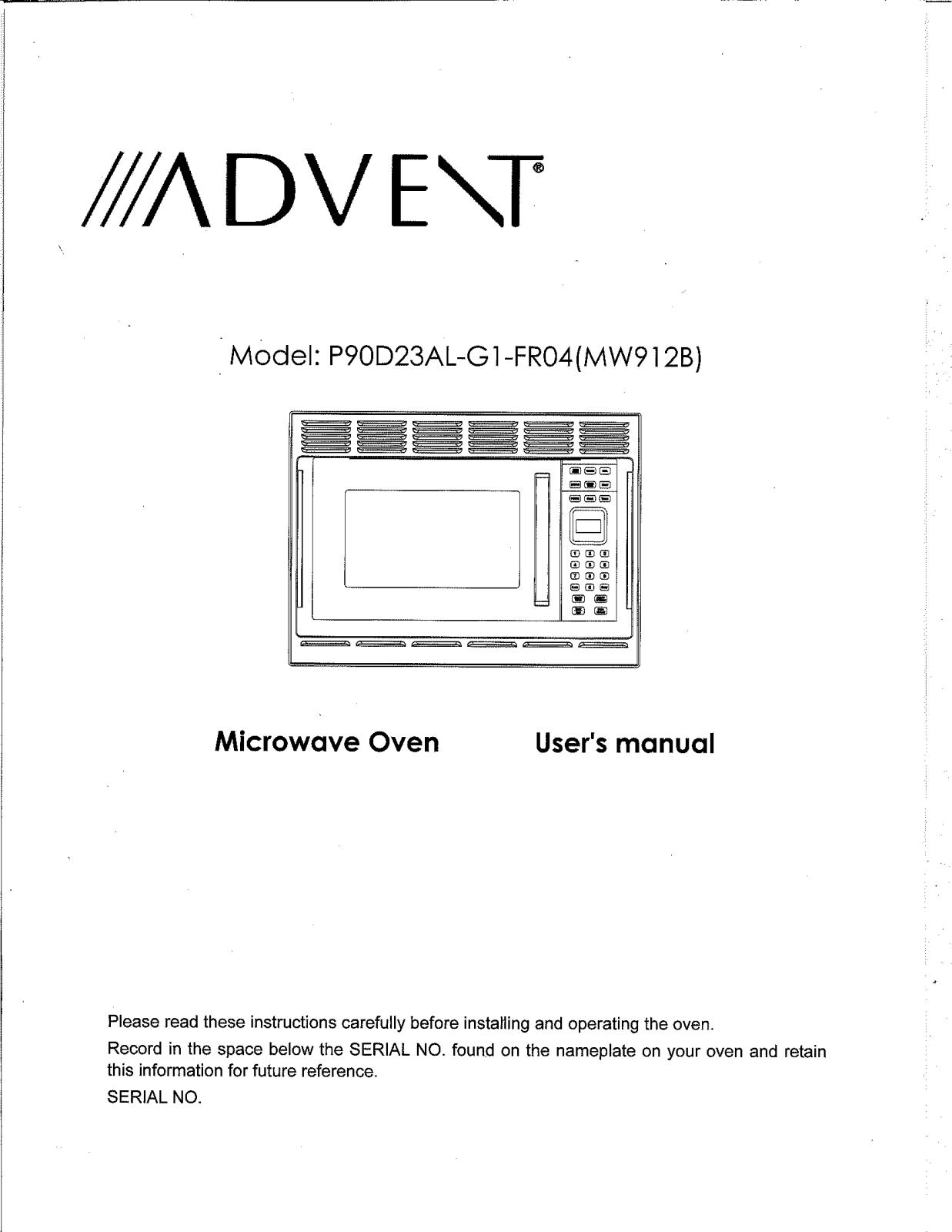 Advent P90D23AL-G1-FR04 User Manual