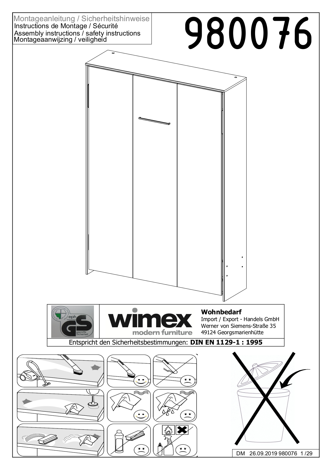 Wimex Juist Assembly instructions
