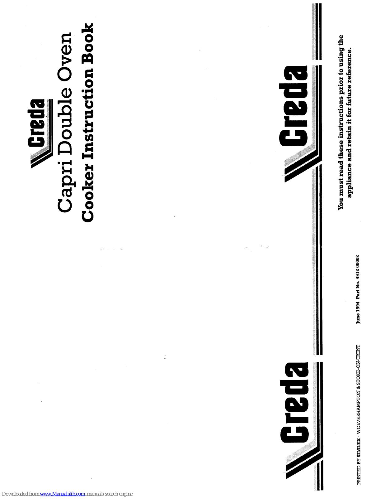 Creda HB49125, Capri 49125 Instruction Book