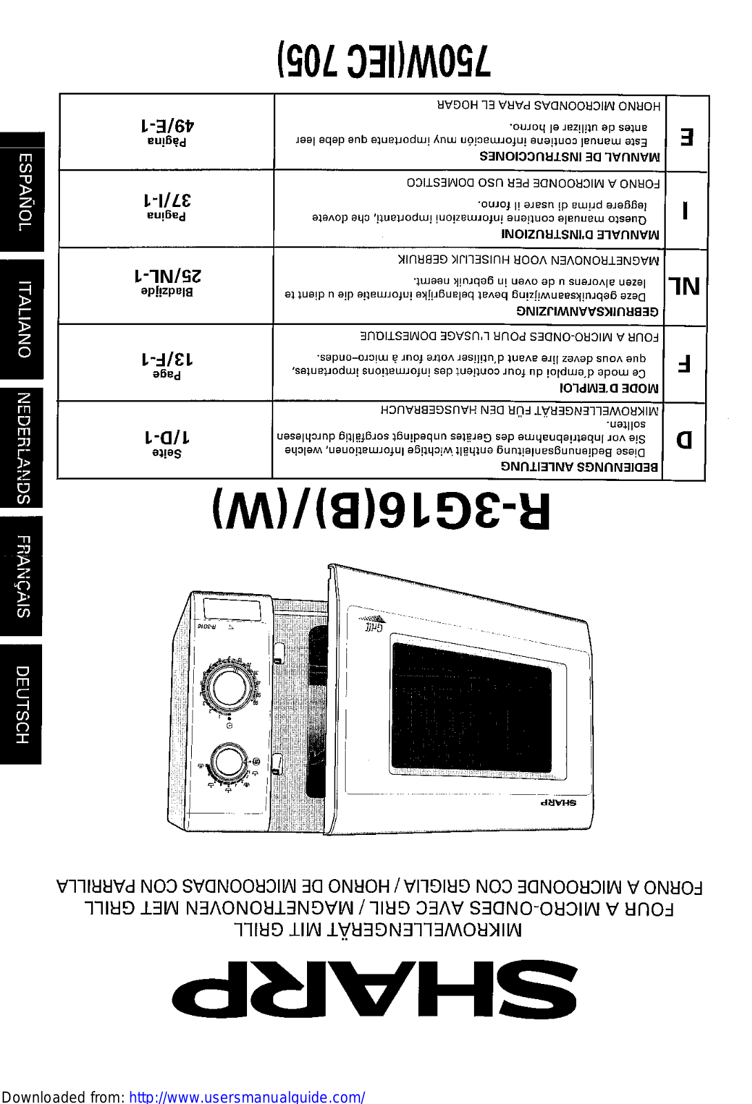 SHARP R-3G16 User Manual