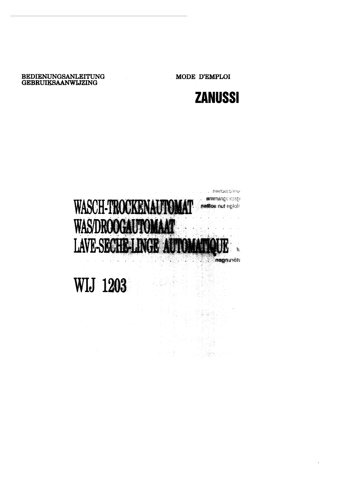Zanussi WIJ1203 User Manual