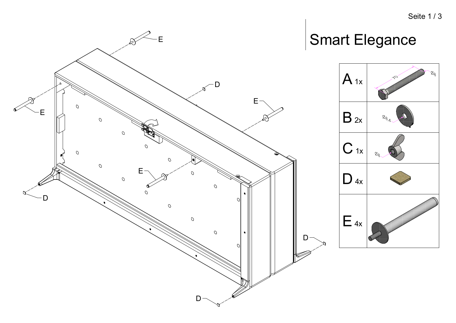 ADA premium Smart Elegance Assembly instructions