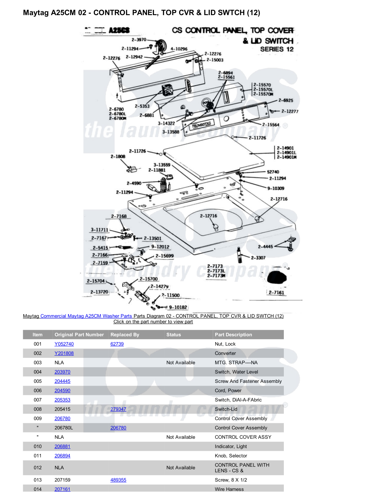 Maytag A25CM Parts Diagram