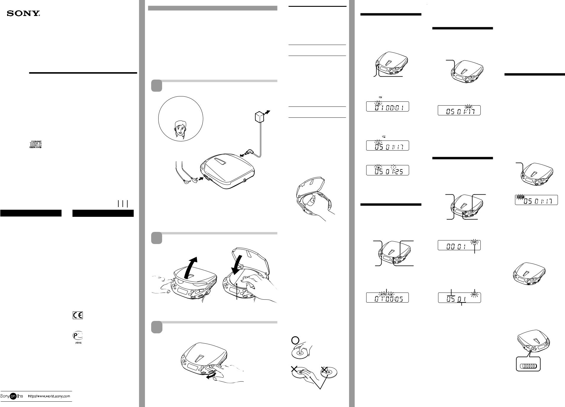 Sony D-E440, D-E441, D-E441SR, D-E443, D-E445 Operating Manual