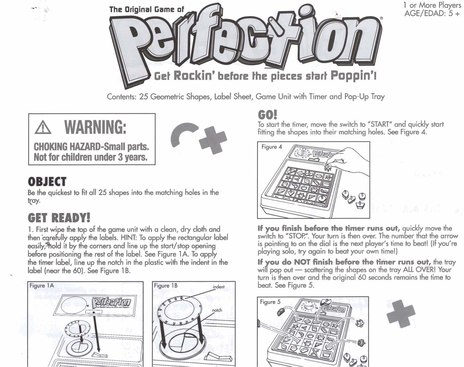 Hasbro PERFECTION ORIGINAL User Manual