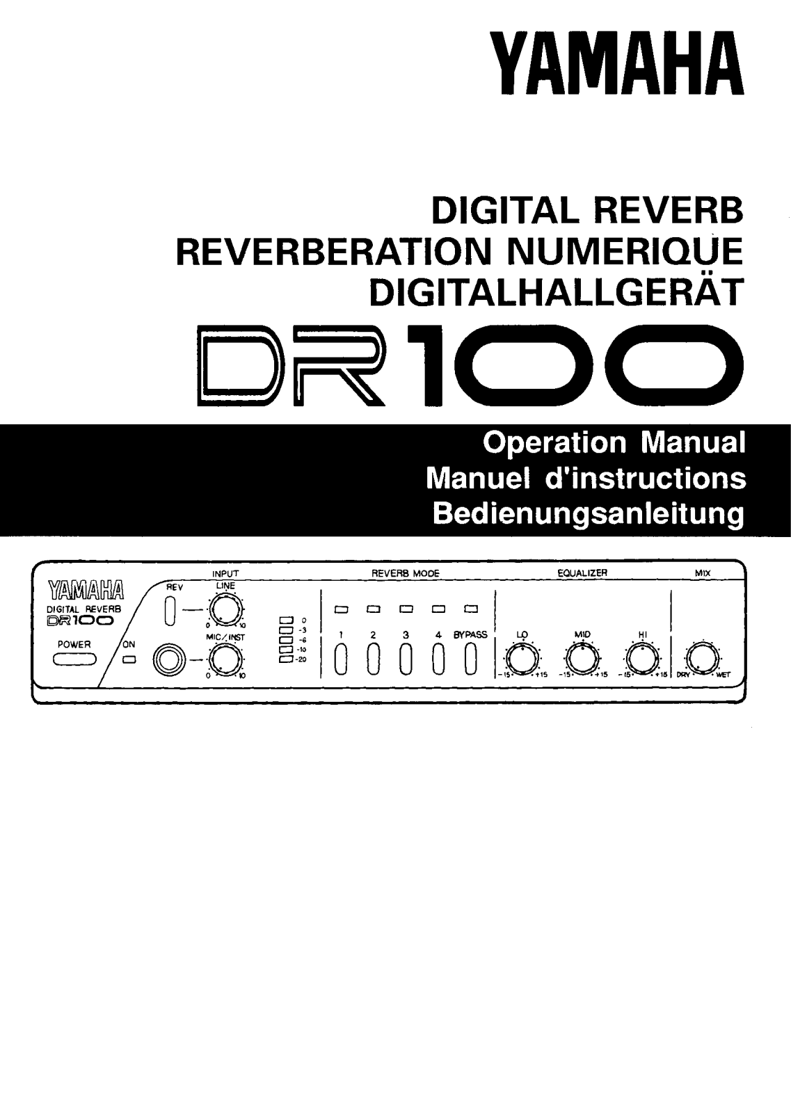 Yamaha DR100 User Manual