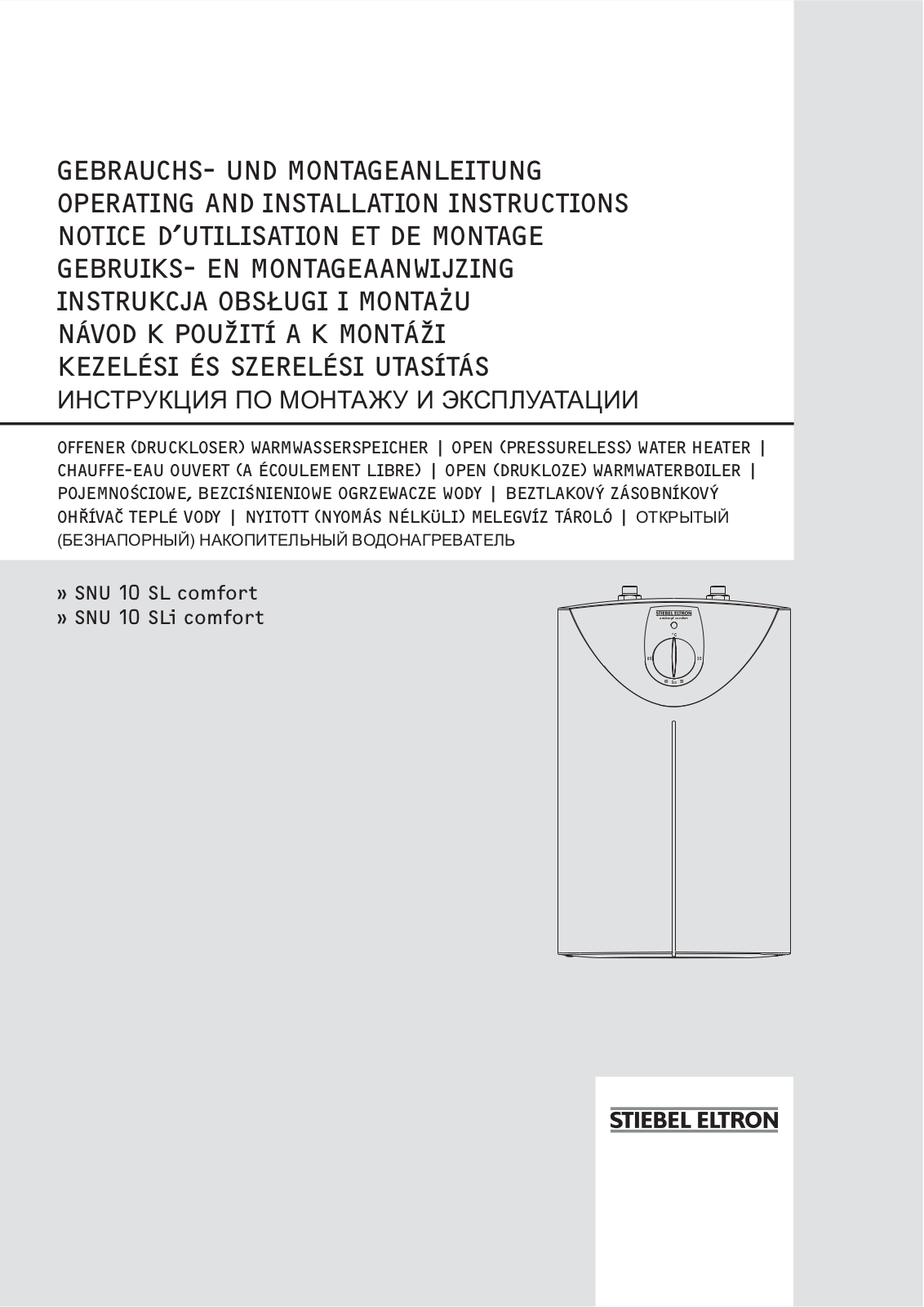 STIEBEL ELTRON SNU10SLi User Manual