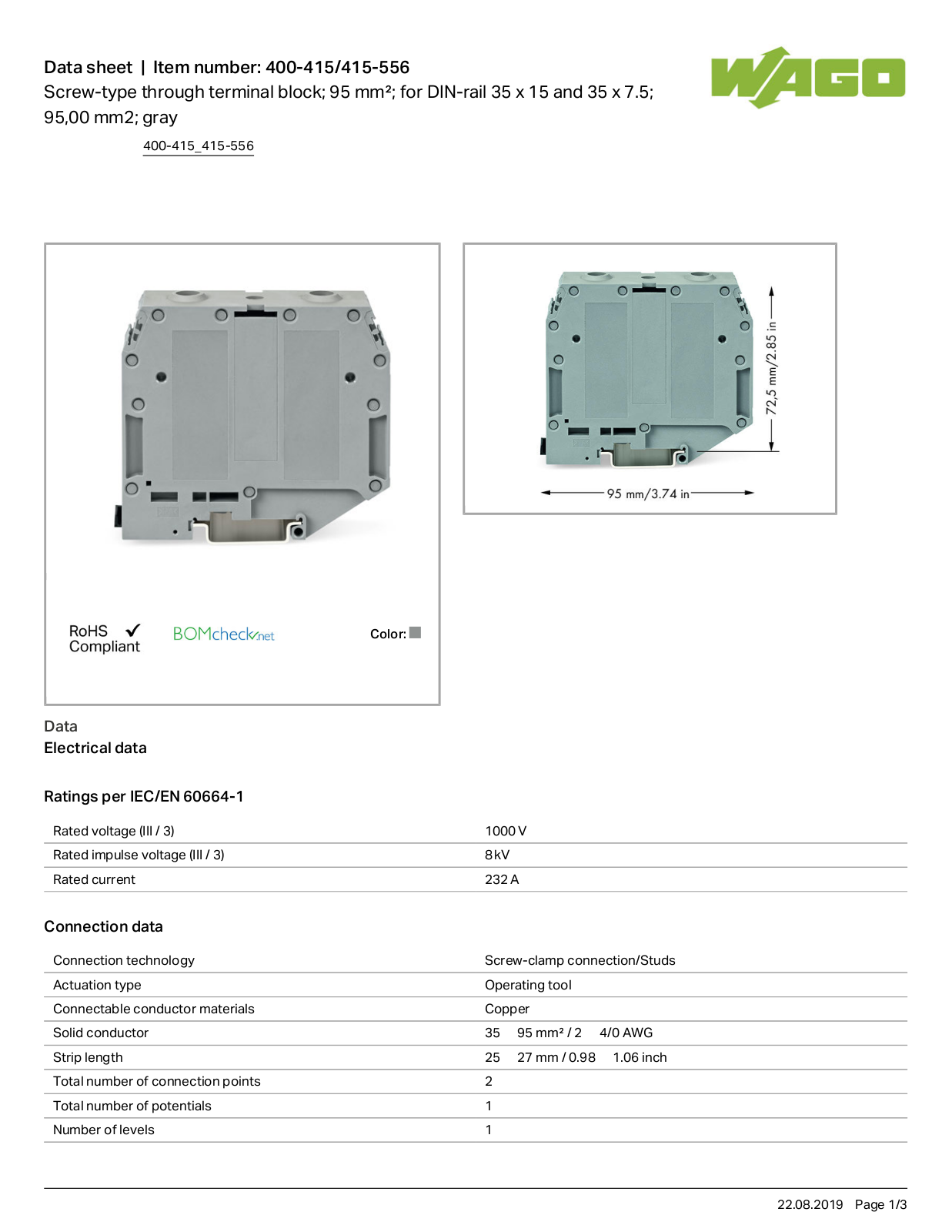 Wago 400-415/415-556 Data Sheet