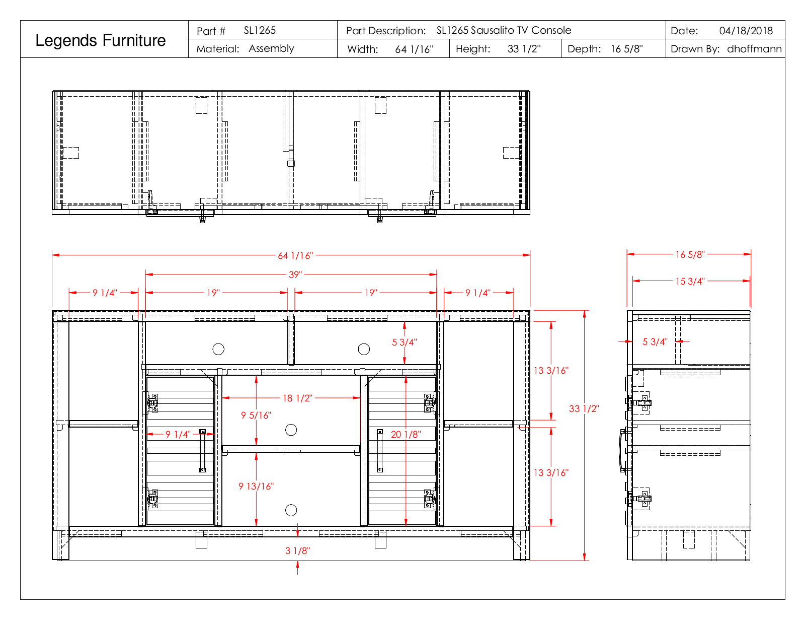 Legends Furniture SL1265 Specifications