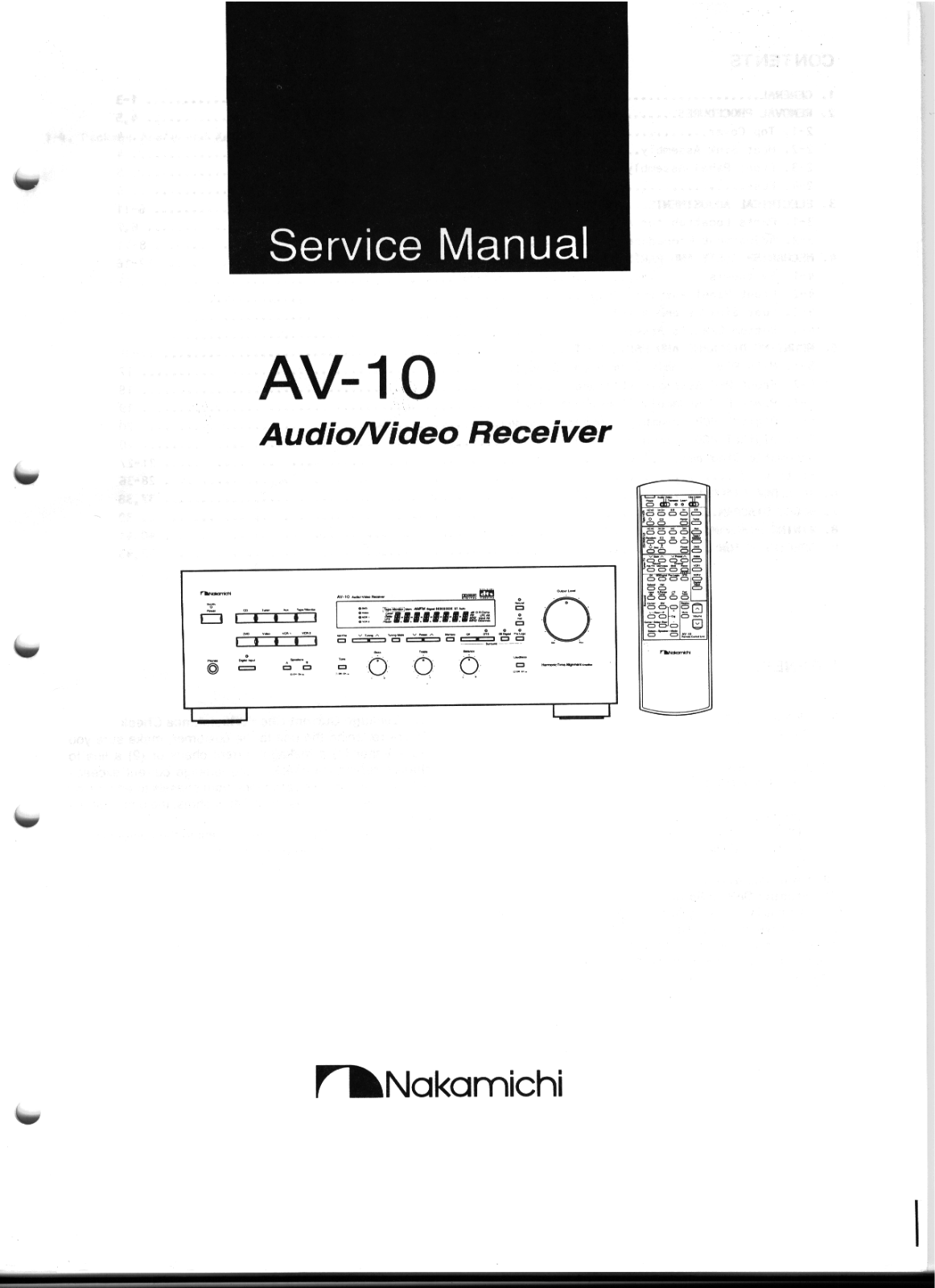 Nakamichi AV-10 Service manual