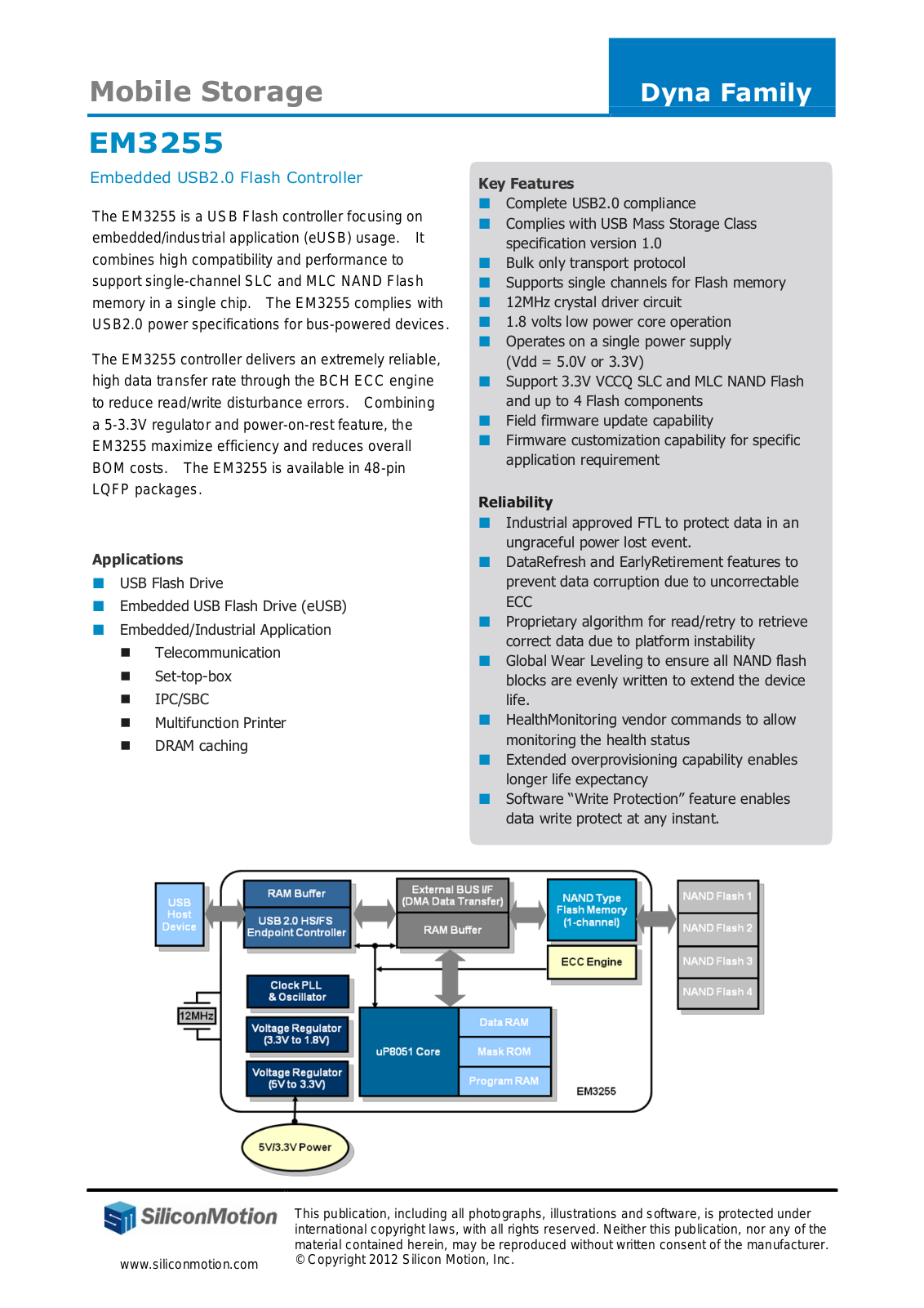 Silicon Motion EM3255 User Manual - ManualMachine.com
