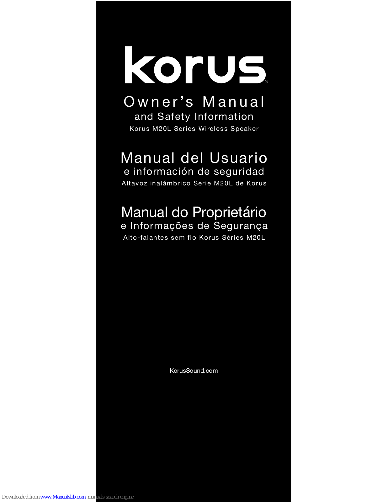 Korus M20L Series Owner's Manual