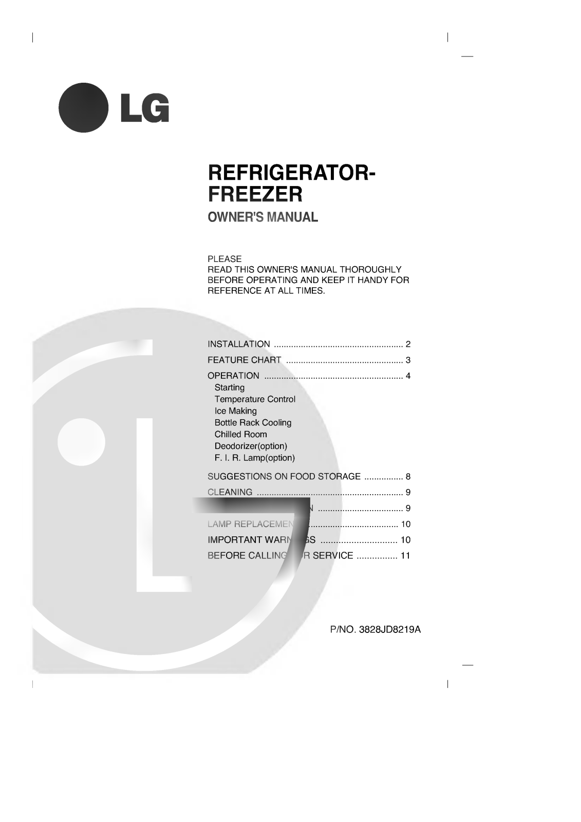 LG GR-T382GL User manual