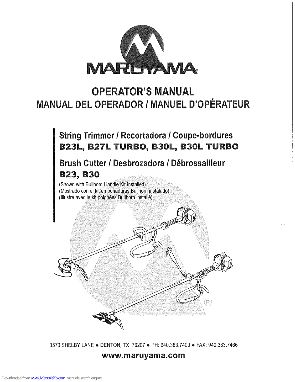 Maruyama B23L, B27L TURBO, B30L, B23, B30 Operator's Manual - ManualMachine.com
