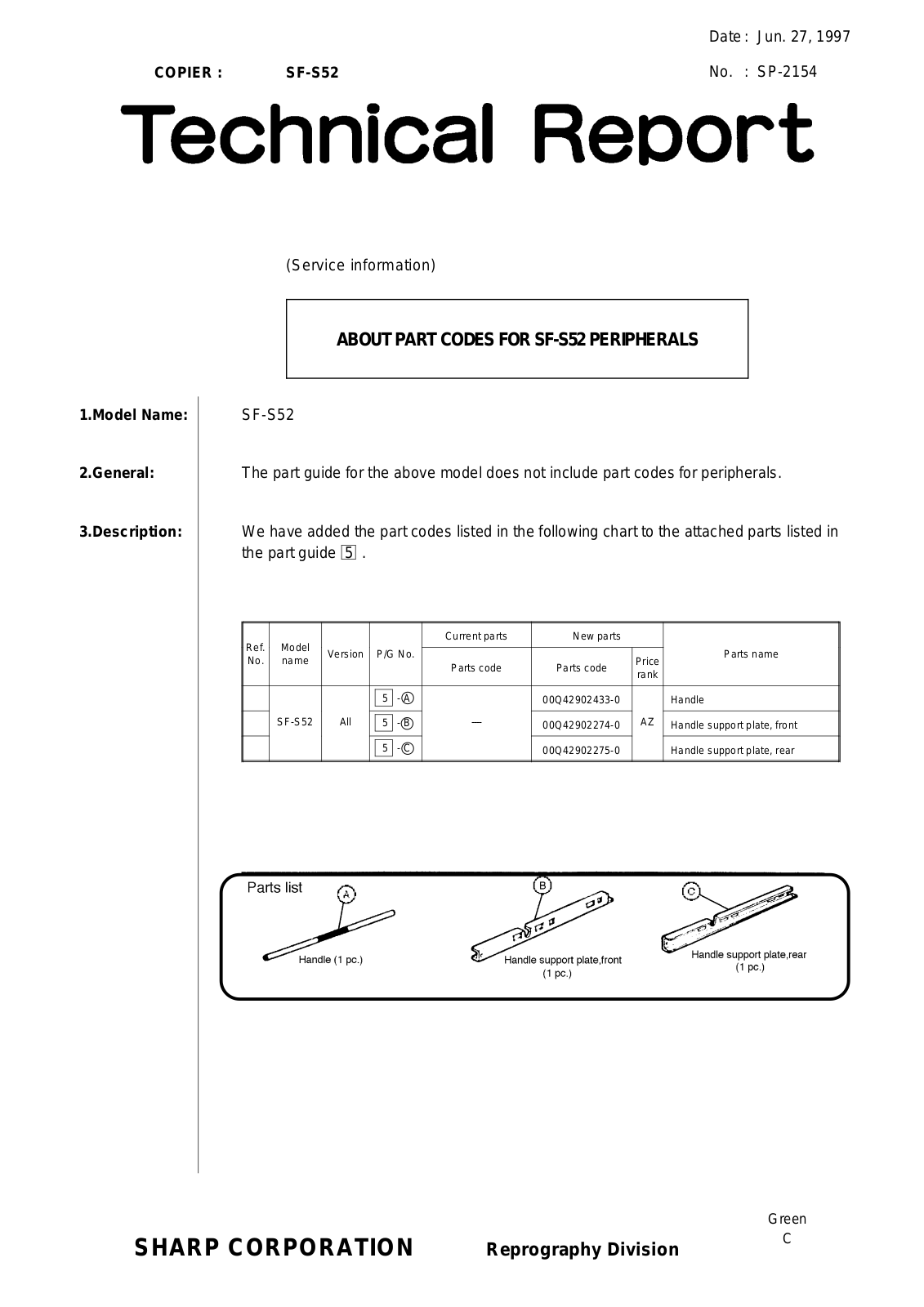 SHARP SP2154 Technical Report