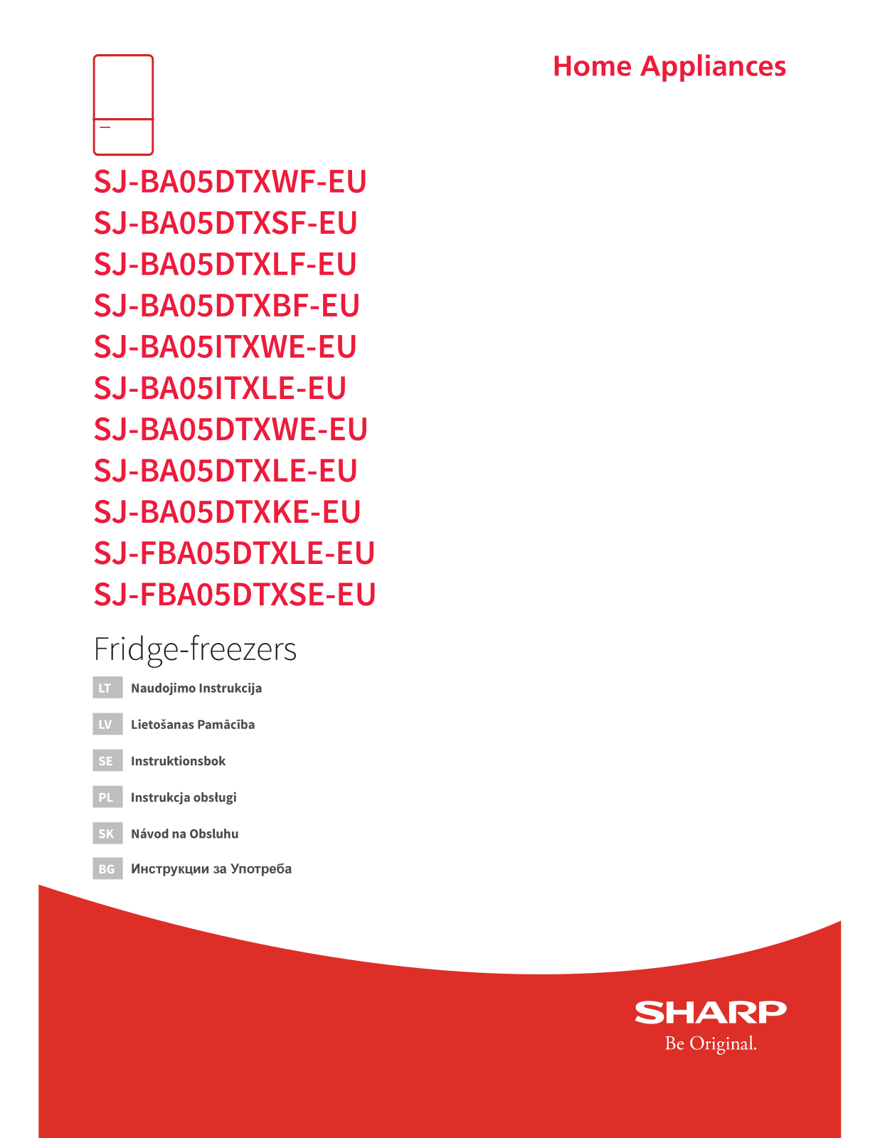 SHARP SJ-BA05DTXWF-EU, SJ-BA05DTXSF-EU, SJ-BA05DTXLF-EU, SJ-BA05DTXBF-EU, SJ-BA051TXWE-EU User guide - ManualMachine.com