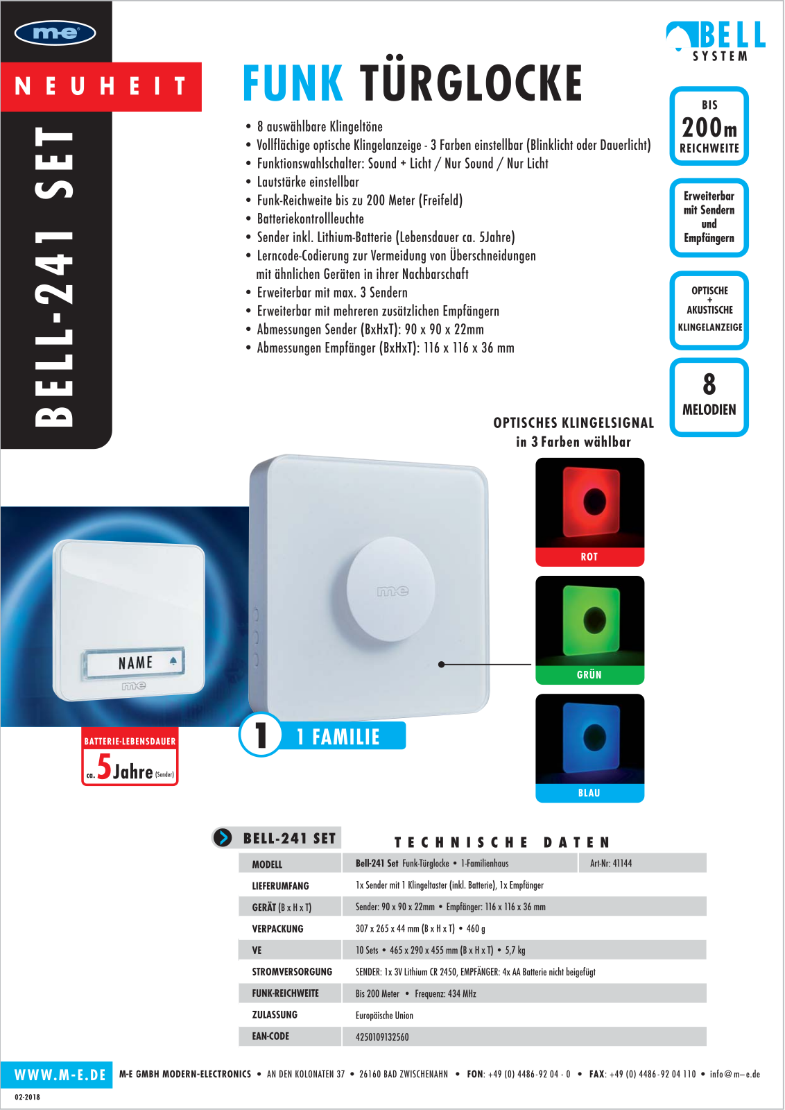M-E ME BELL 241SET Datasheet - ManualMachine.com