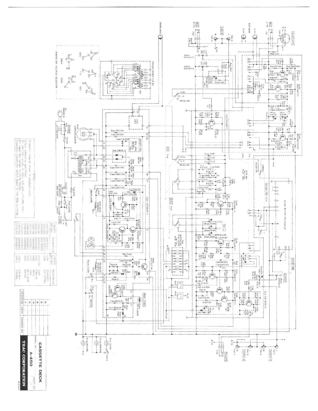 TEAC A-450 Schematic