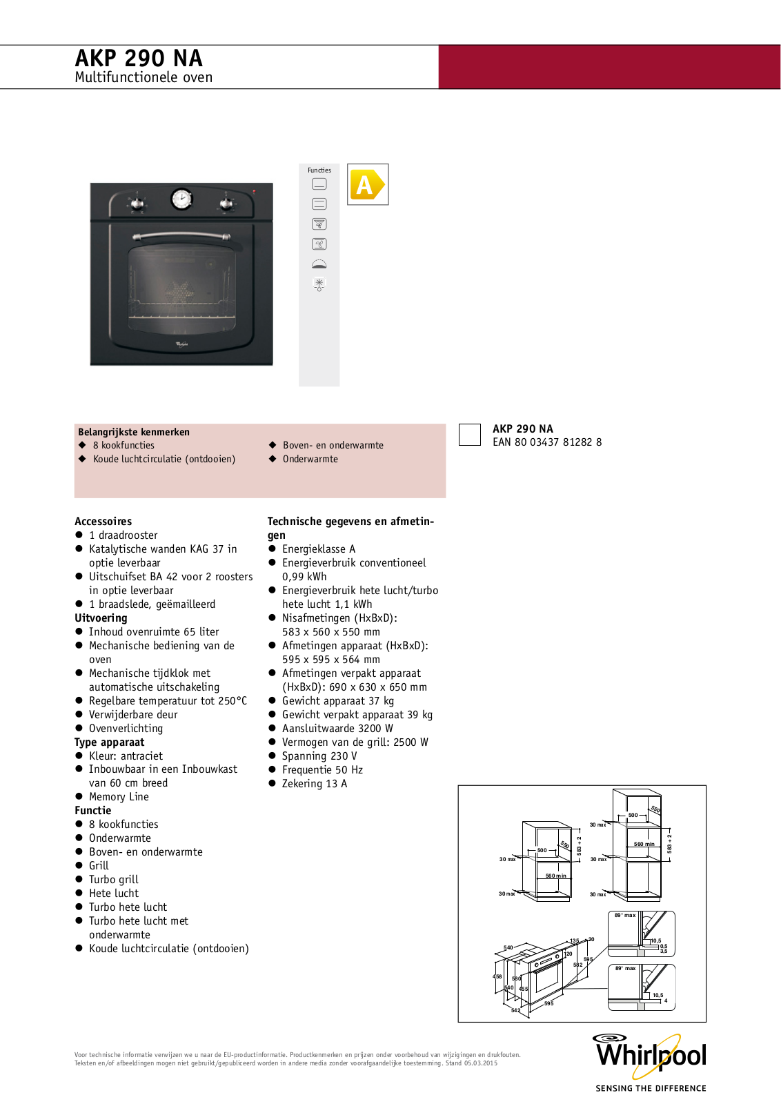 Whirlpool AKP 290/NA INSTALLATION