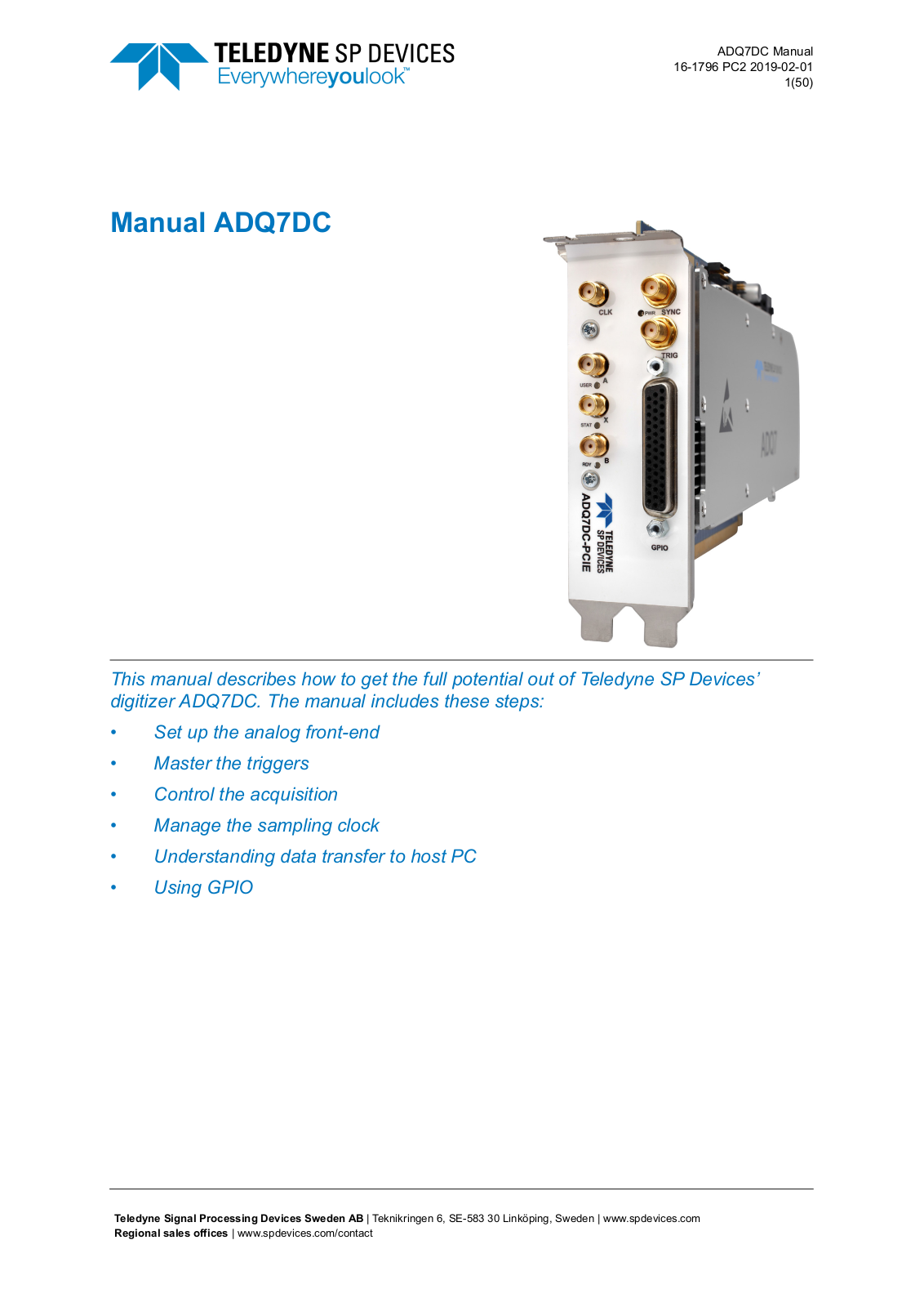 Teledyne SP Devices ADQ7DC, ADQ8-8C User Manual