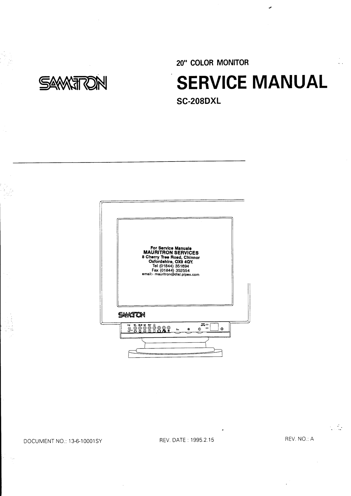 Samtron SC208DXL Service Manual