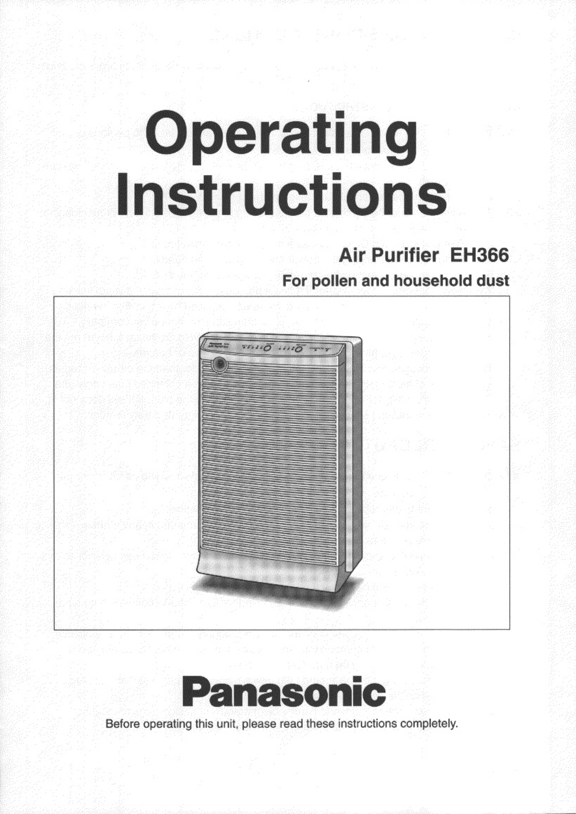 Panasonic Eh366 Owner's Manual