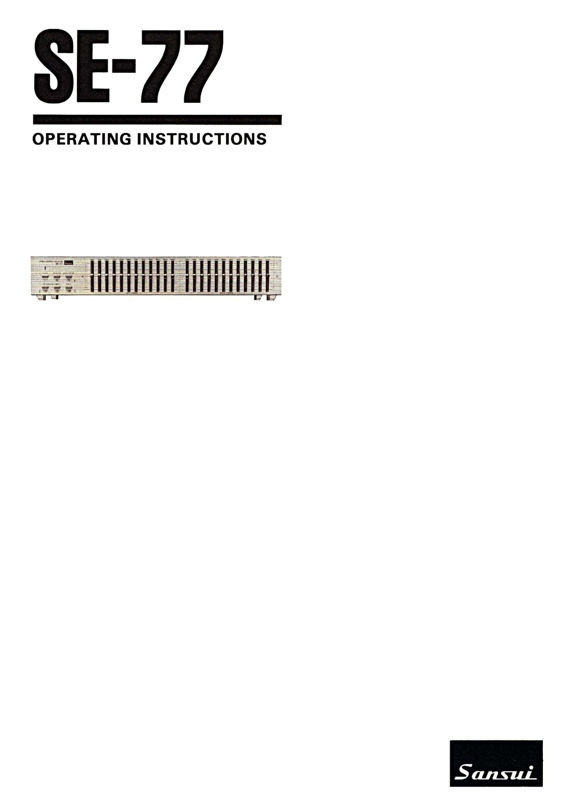 Sansui SE-77 Owners Manual