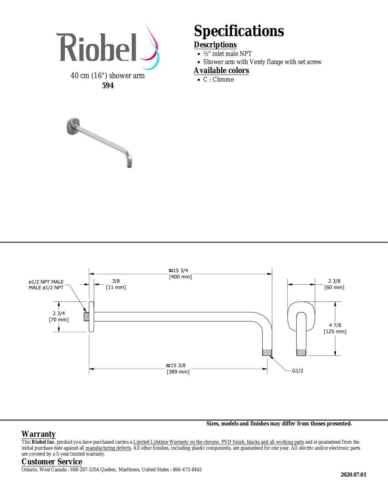 Riobel 594C Specifications - ManualMachine.com