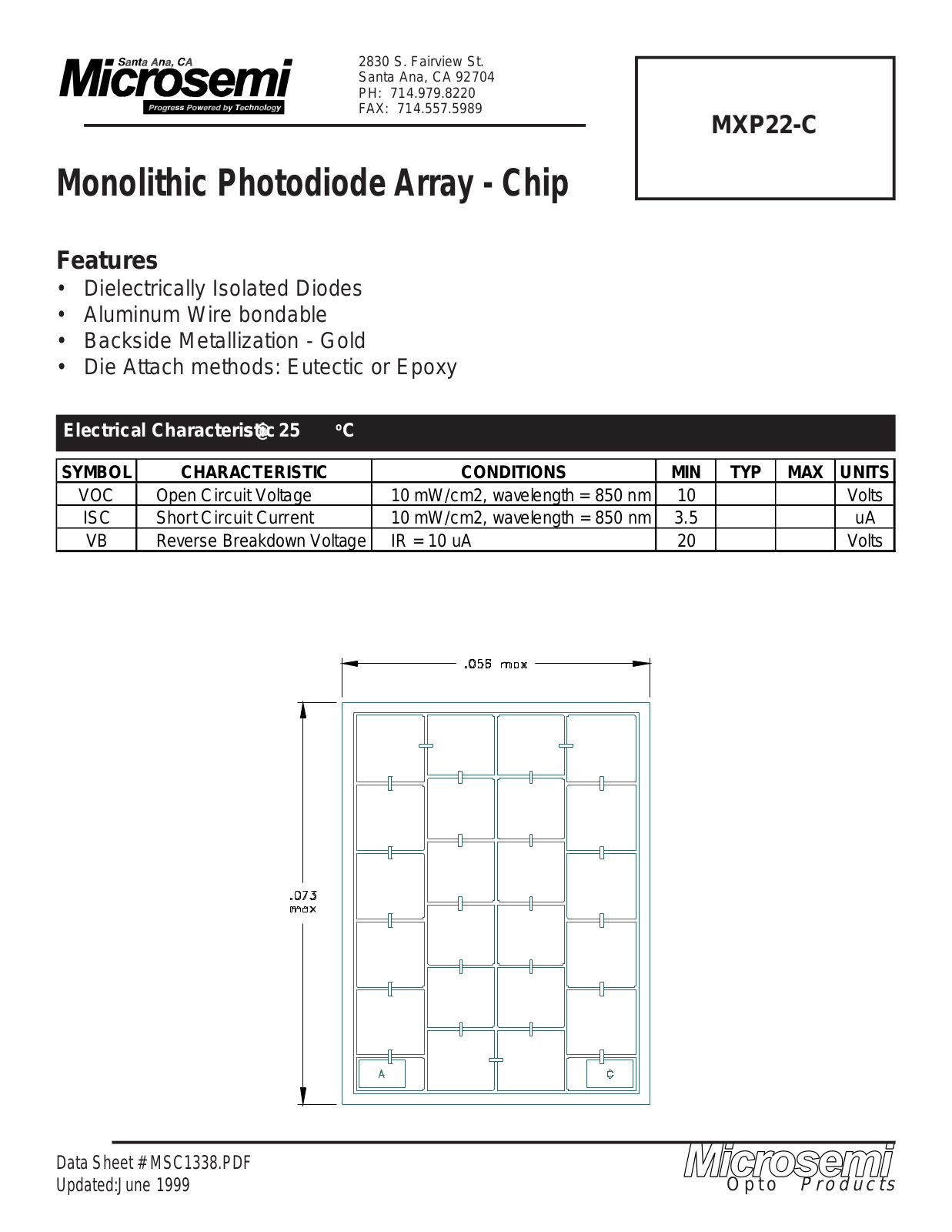 Microsemi Corporation MXP22-C Datasheet