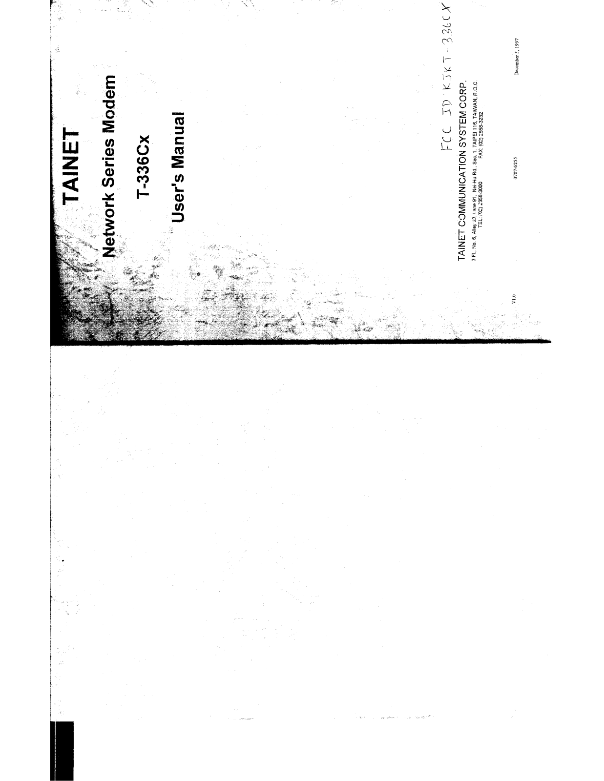 TAINET COMMUNICATION SYSTEM T 336CX User Manual