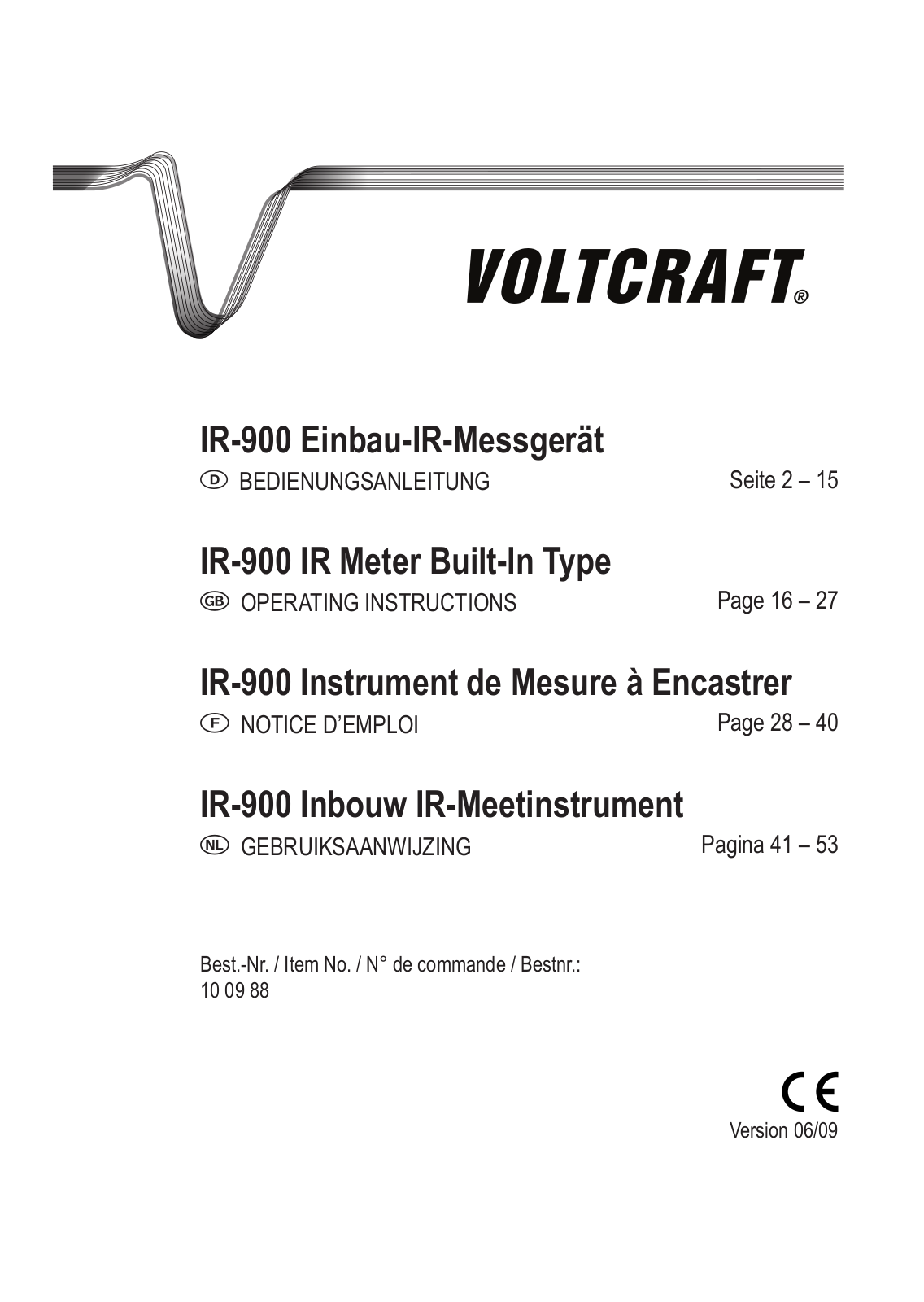 VOLTCRAFT IR-900 User guide