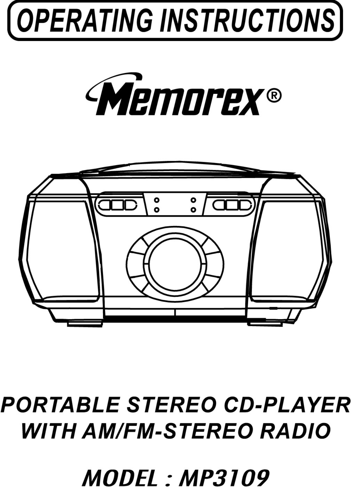 Memorex MP3109 User Manual