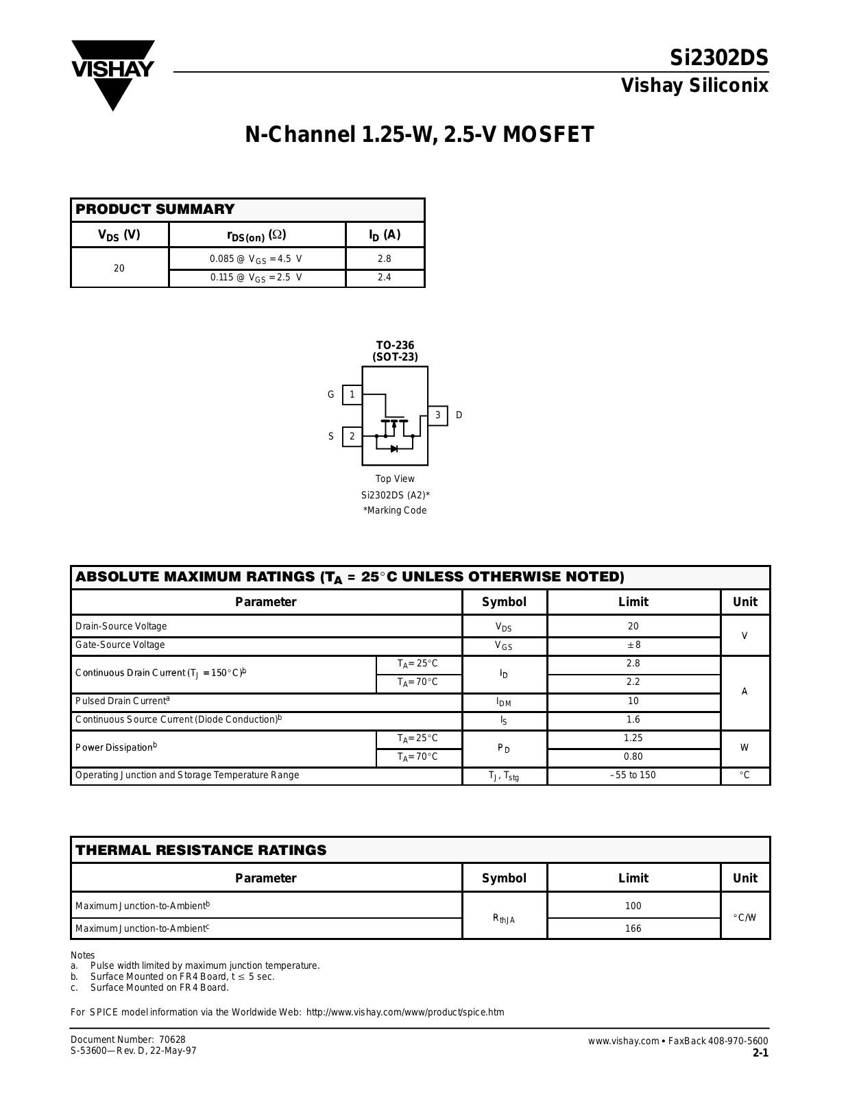 Vishay Si2302DS Schematic