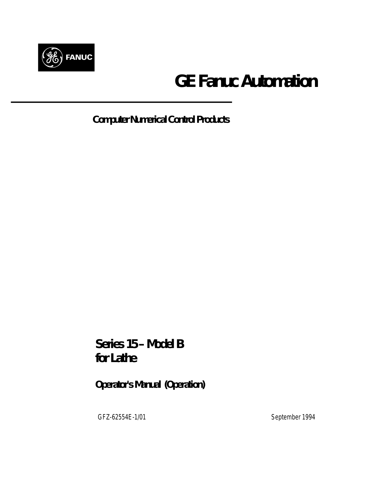 fanuc 15-TB Operator’s Manual