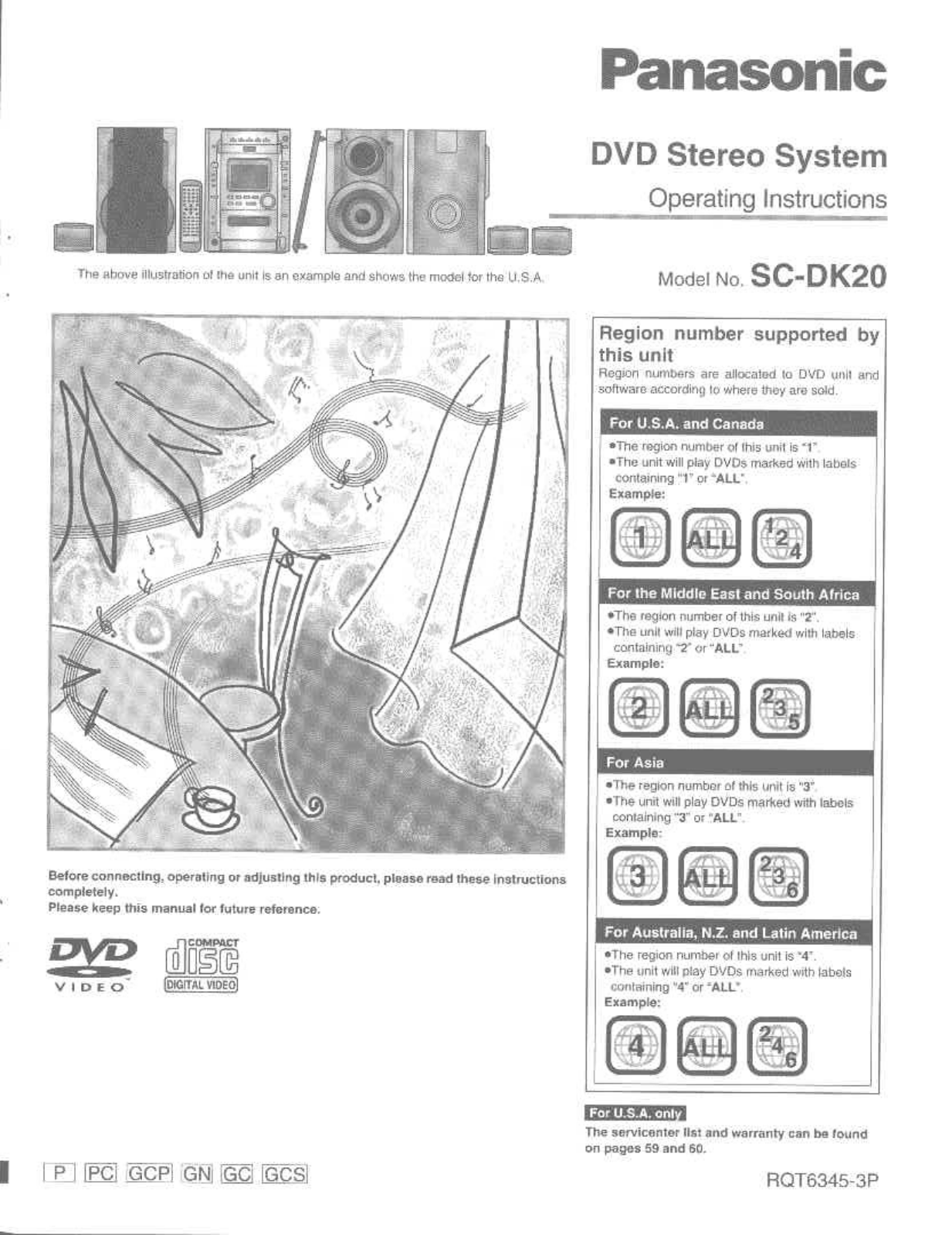 Panasonic SA-DK20 User Manual