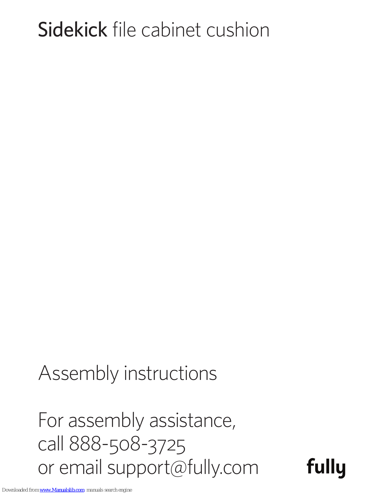 fully Sidekick Assembly Instructions Manual - ManualMachine.com