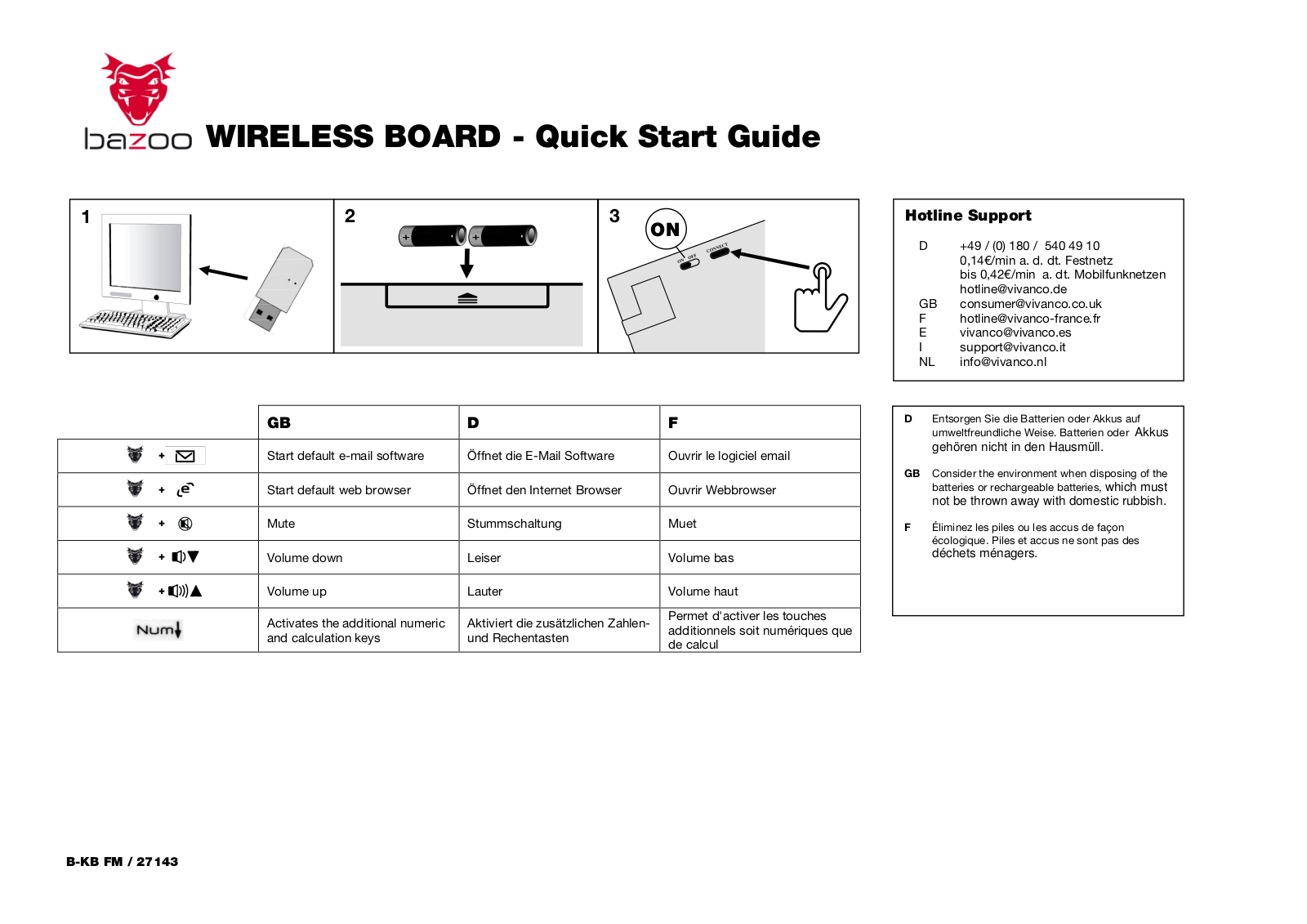 Bazoo WIRELESS BOARD Quick Start Guide - ManualMachine.com