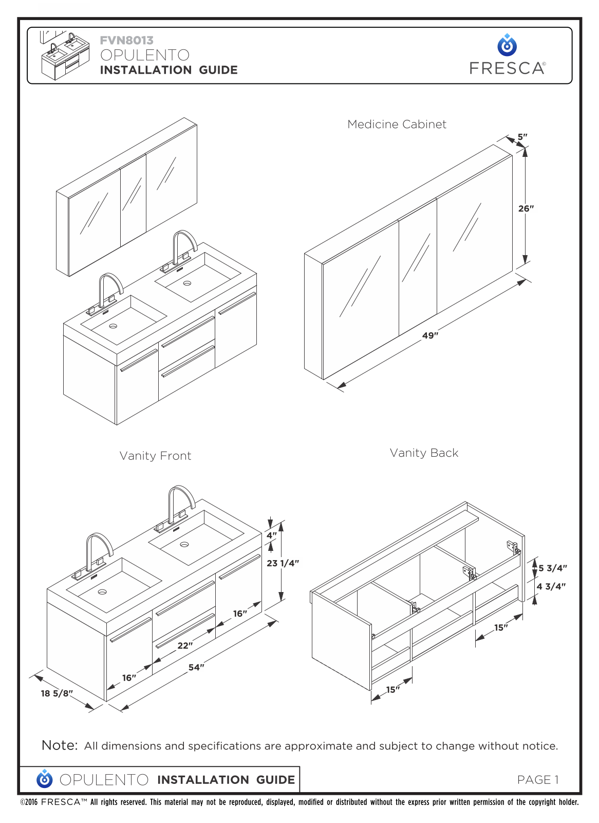 Fresca FBH1922 Installation & Assembly - ManualMachine.com