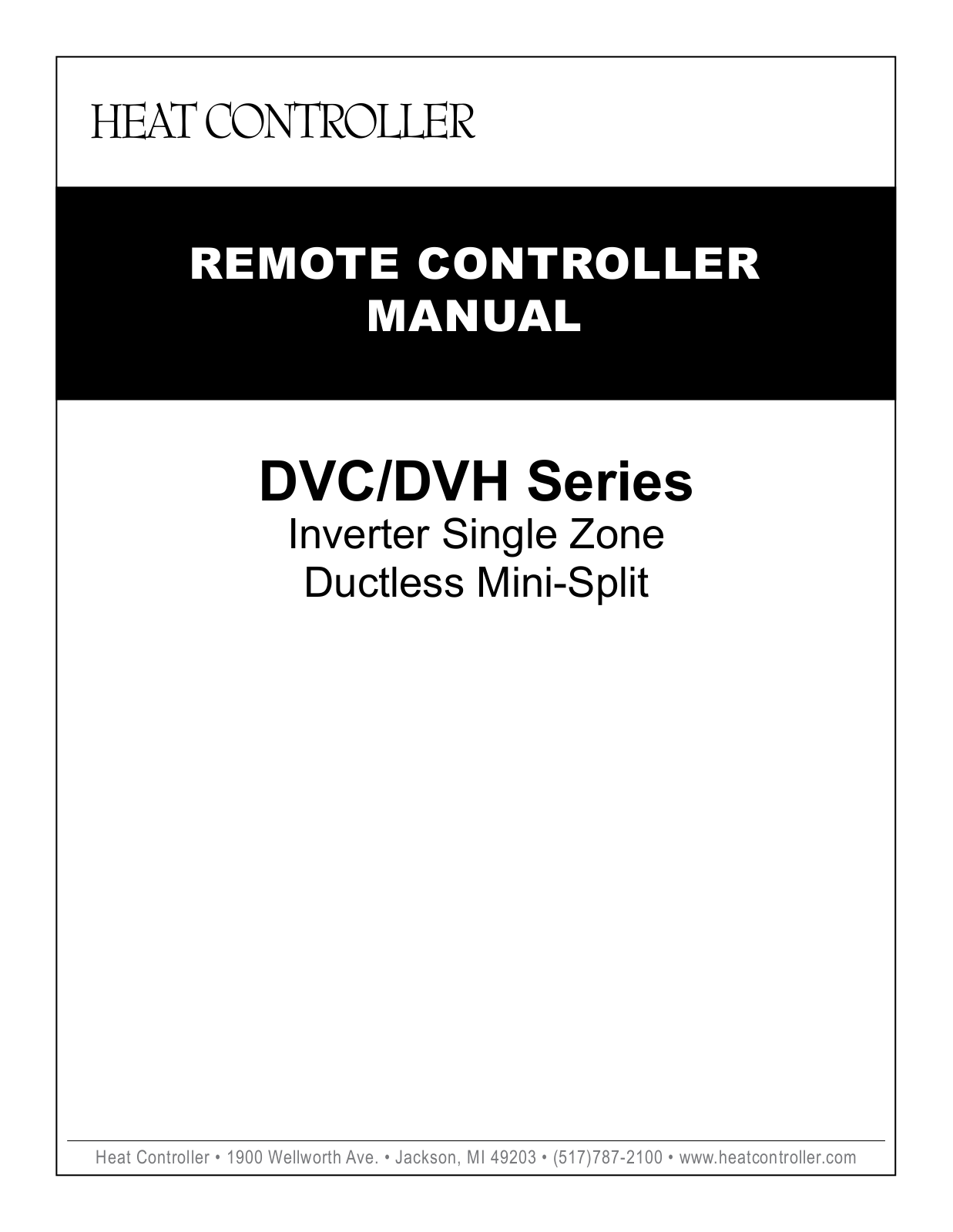 Heat Controller D-Single-Zone Owner's Manual