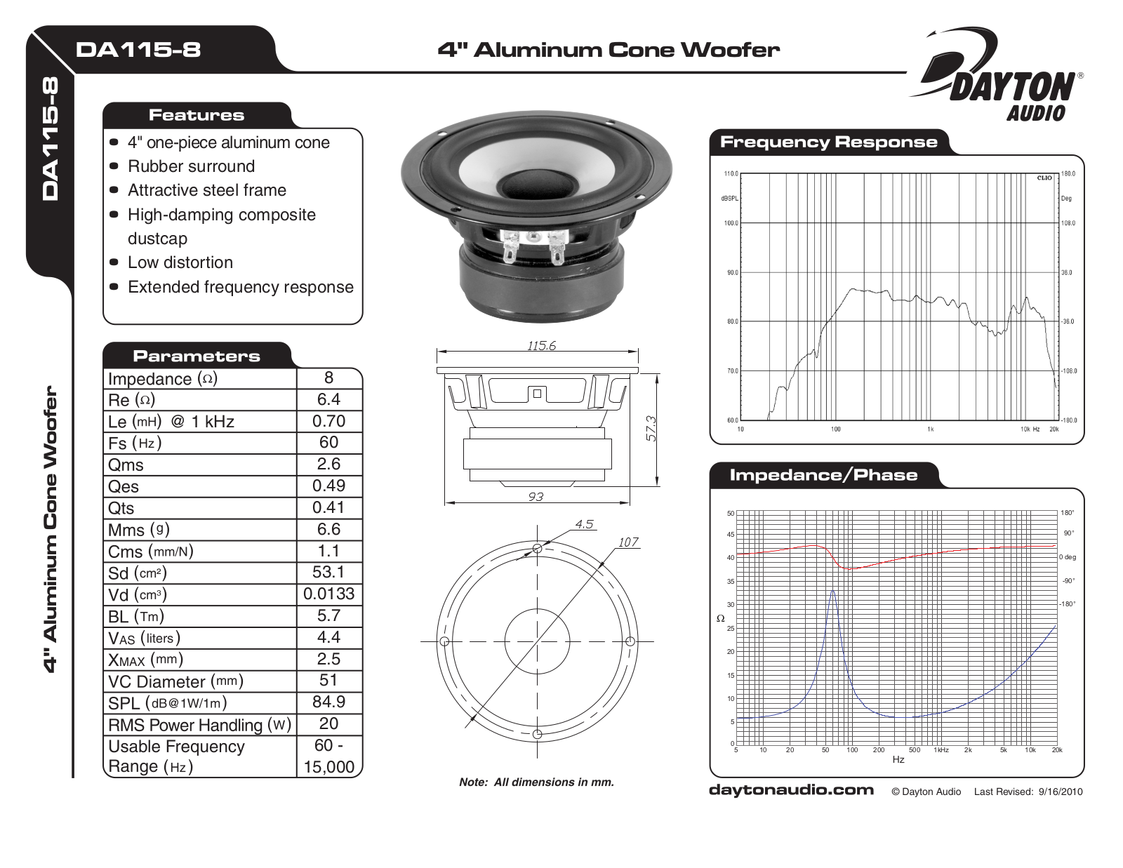 Dayton DA115-8 User Manual