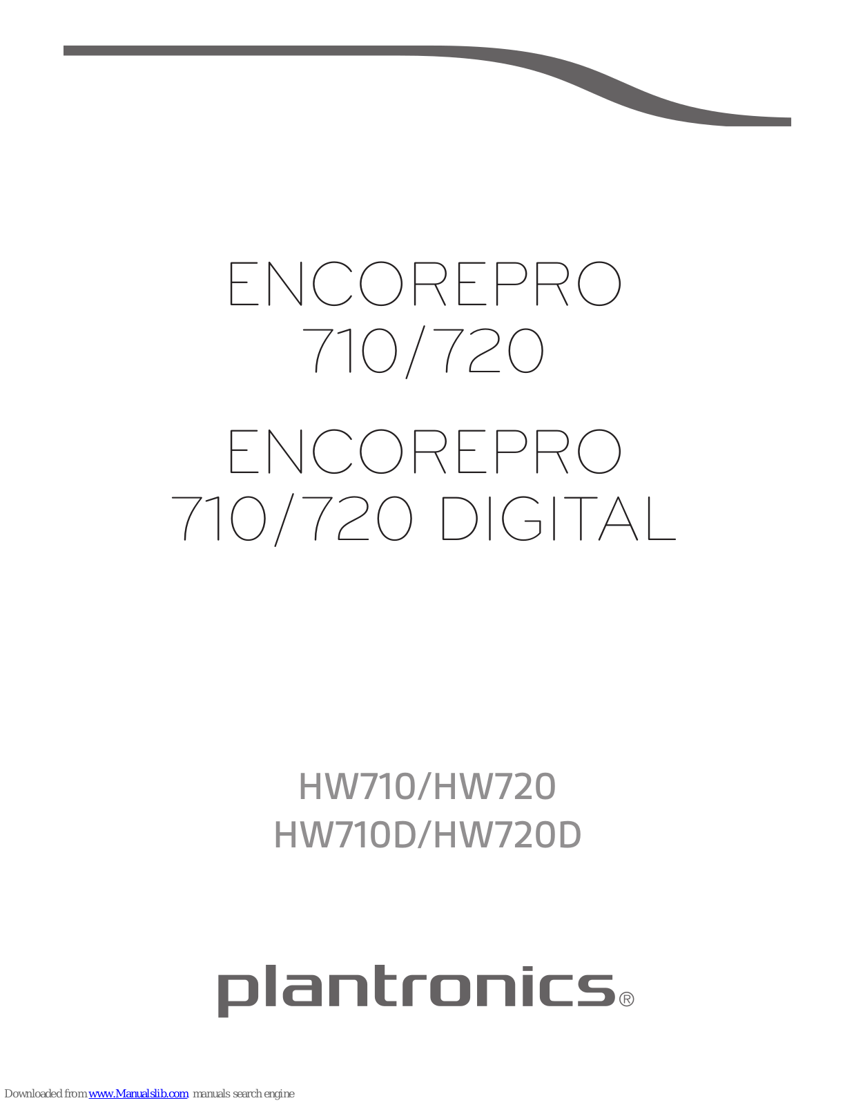 Plantronics ENCOREPRO 710 DIGITAL, ENCOREPRO 710, ENCOREPRO 720 DIGITAL, ENCOREPRO 720 Quick Start Manual